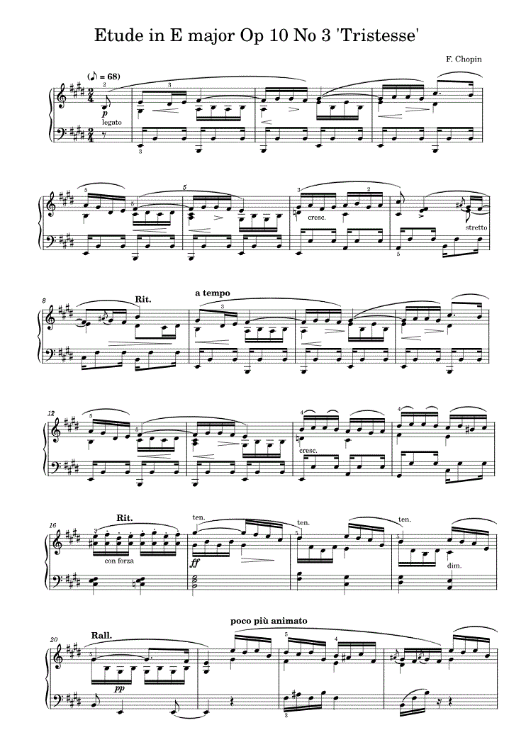 Chopin - Etude in E Maj Op 10 - Simplified-1